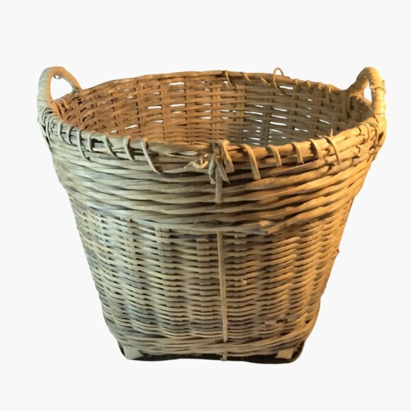 Antique Handmade Wicker Basket Handles Rustic Republic of China - Picture 4 of 11